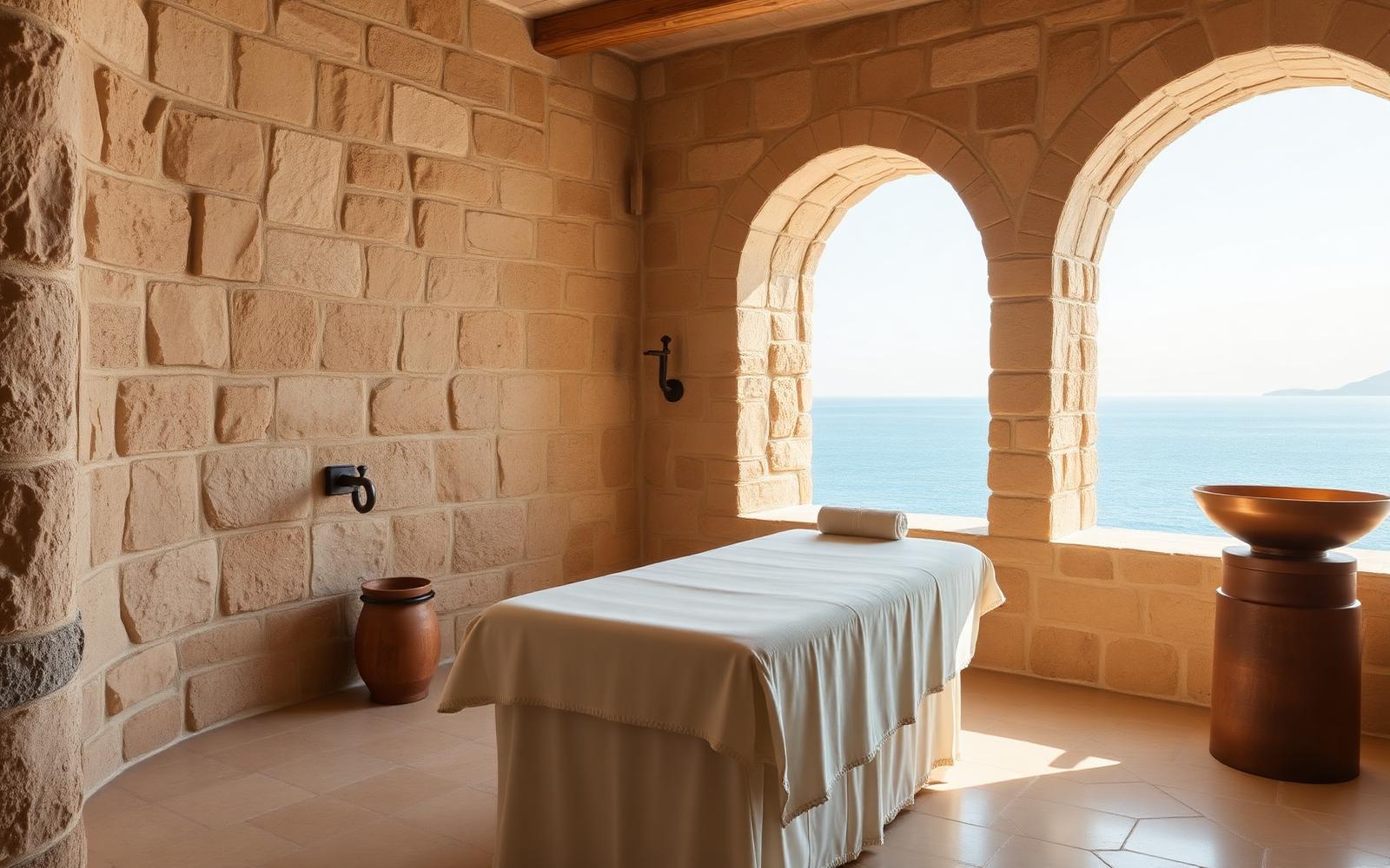 Spa treatment room with sea view